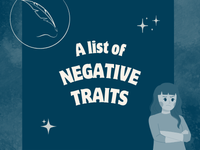 a blog post about negative traits to give a character