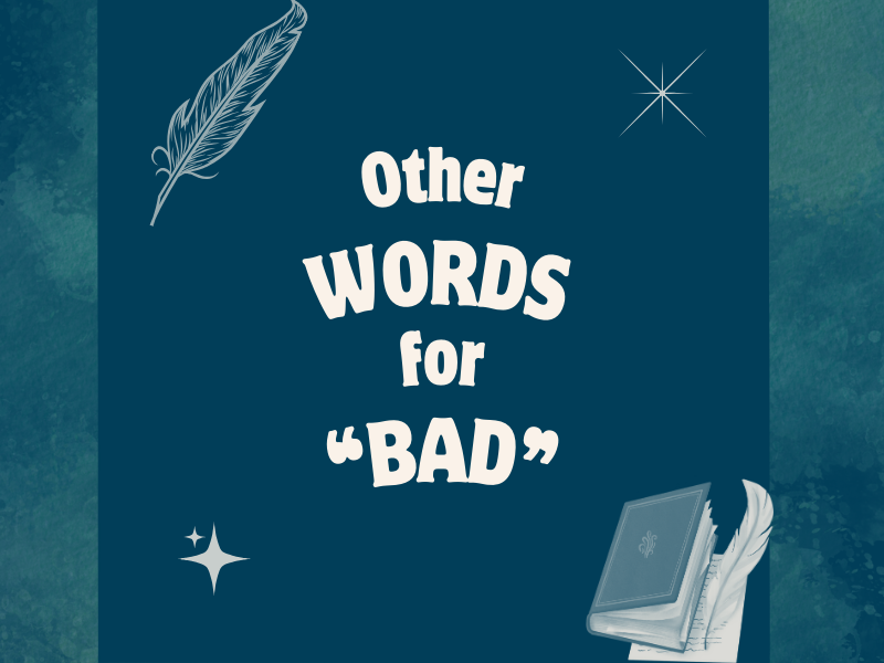 Other words for "Bad" in your novel