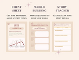 cheat sheet
world building
story tracker