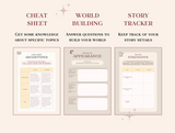 cheat sheet ; world building ; story tracker 